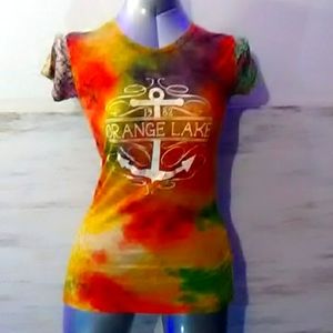 Trippy tie dye slightly see through T-shirt